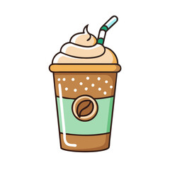 frappuccino vector icon, drinks vector illustration - simple illustration of frappuccino perfect for logos, and drinks-themed designs.