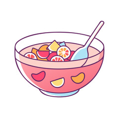 fruit punch bowl vector icon, drinks vector illustration - simple illustration of fruit punch bowl perfect for logos, and drinks-themed designs.