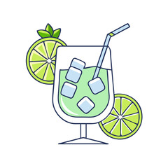 gin and tonic with lime vector icon, drinks vector illustration - simple illustration of gin and tonic with lime perfect for logos, and drinks-themed designs.
