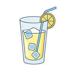 glass of iced lemonade vector icon, drinks vector illustration - simple illustration of glass of iced lemonade perfect for logos, and drinks-themed designs.