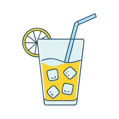 glass of iced lemonade vector icon, drinks vector illustration - simple illustration of glass of iced lemonade perfect for logos, and drinks-themed designs.