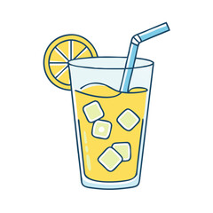 glass of iced lemonade vector icon, drinks vector illustration - simple illustration of glass of iced lemonade perfect for logos, and drinks-themed designs.