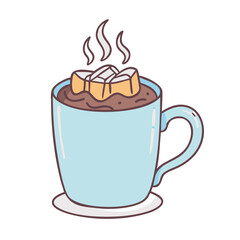 hot chocolate mug vector icon, drinks vector illustration - simple illustration of hot chocolate mug perfect for logos, and drinks-themed designs.