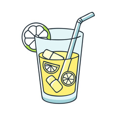 lemonade glass vector icon, drinks vector illustration - simple illustration of lemonade glass perfect for logos, and drinks-themed designs.