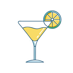 lemon drop martini vector icon, drinks vector illustration - simple illustration of lemon drop martini perfect for logos, and drinks-themed designs.