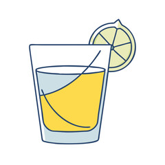 lemon wedge in drink vector icon, drinks vector illustration - simple illustration of lemon wedge in drink perfect for logos, and drinks-themed designs.