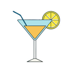 martini glass with lemon twist vector icon, drinks vector illustration - simple illustration of martini glass with lemon twist perfect for logos, and drinks-themed designs.