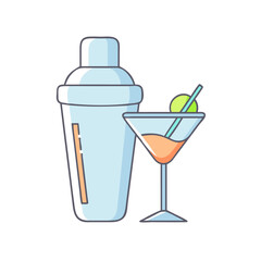 martini shaker vector icon, drinks vector illustration - simple illustration of martini shaker perfect for logos, and drinks-themed designs.
