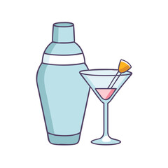 martini shaker vector icon, drinks vector illustration - simple illustration of martini shaker perfect for logos, and drinks-themed designs.