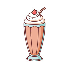 milkshake with whipped cream vector icon, drinks vector illustration - simple illustration of milkshake with whipped cream perfect for logos, and drinks-themed designs.