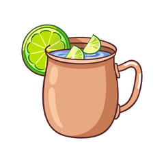 moscow mule in copper mug vector icon, drinks vector illustration - simple illustration of moscow mule in copper mug perfect for logos, and drinks-themed designs.
