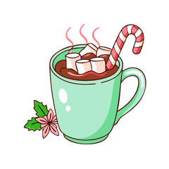peppermint hot chocolate vector icon, drinks vector illustration - simple illustration of peppermint hot chocolate perfect for logos, and drinks-themed designs.