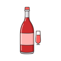 red wine bottle vector icon, drinks vector illustration - simple illustration of red wine bottle perfect for logos, and drinks-themed designs.