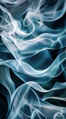 Obraz premium Rich teal and deep gray waves intertwine gracefully, creating an enchanting display of movement and depth. This captivating abstraction evokes a sense of tranquility and elegance