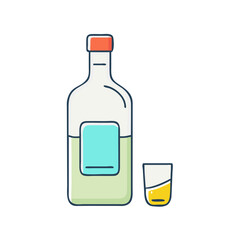 vodka bottle vector icon, drinks vector illustration - simple illustration of vodka bottle perfect for logos, and drinks-themed designs.
