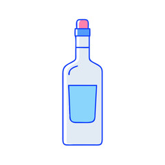 vodka bottle vector icon, drinks vector illustration - simple illustration of vodka bottle perfect for logos, and drinks-themed designs.