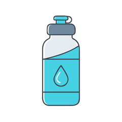 water bottle vector icon, drinks vector illustration - simple illustration of water bottle perfect for logos, and drinks-themed designs.