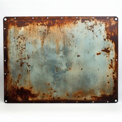 Weathered Metal Sign with Rusty Texture and Old Surface Showing Signs of Wear and Age for Vintage Design or Artistic Background Use