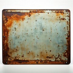 Old Rusty Metal Sign with a Blank Surface, Perfect for Customization or Background Use in Various Projects and Creative Endeavors