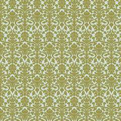 Olive green seamless damask pattern on pale background. Ideal for wallpapers, textiles, packaging, stationery, and traditional decorative projects.