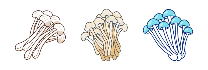 enoki mushroom vector icon, vegetables vector illustration - simple illustration of enoki mushroom perfect for logos, and vegetables-themed designs.
