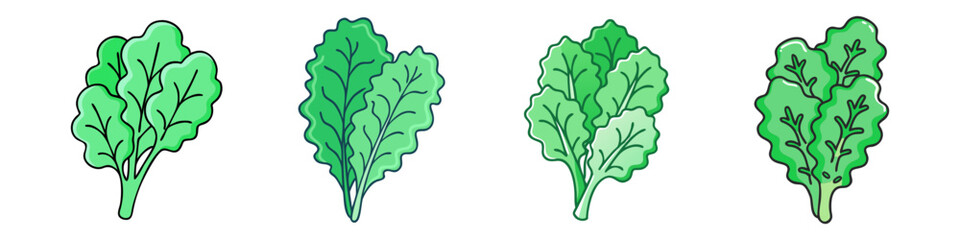 kale vector icon, vegetables vector illustration - simple illustration of kale perfect for logos, and vegetables-themed designs.