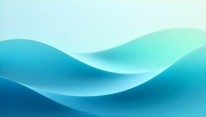 Fototapeta premium Abstract waves in soft blue and green gradients