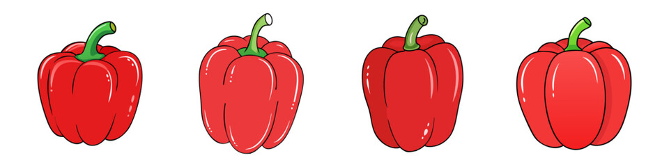 red bell pepper vector icon, vegetables vector illustration - simple illustration of red bell pepper perfect for logos, and vegetables-themed designs.