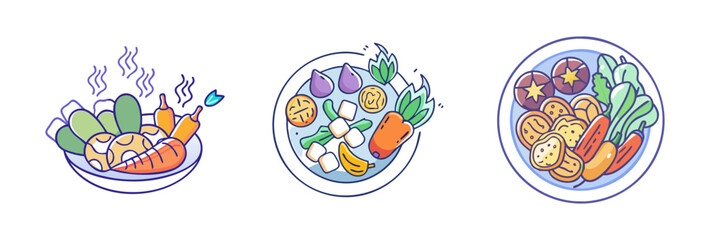 roasted veggies vector icon, vegetables vector illustration - simple illustration of roasted veggies perfect for logos, and vegetables-themed designs.