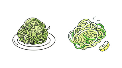 spiralized zucchini vector icon, vegetables vector illustration - simple illustration of spiralized zucchini perfect for logos, and vegetables-themed designs.