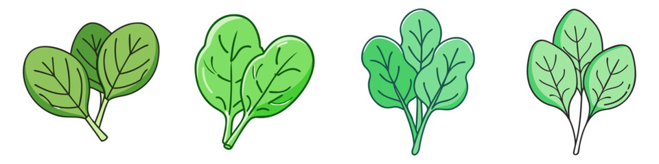 baby spinach vector icon, vegetables vector illustration - simple illustration of baby spinach perfect for logos, and vegetables-themed designs.