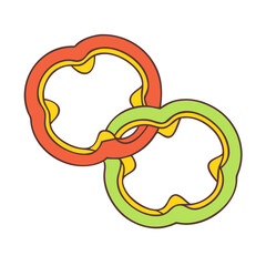 bell pepper rings vector icon, vegetables vector illustration - simple illustration of bell pepper rings perfect for logos, and vegetables-themed designs.