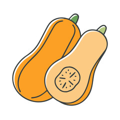 butternut squash vector icon, vegetables vector illustration - simple illustration of butternut squash perfect for logos, and vegetables-themed designs.