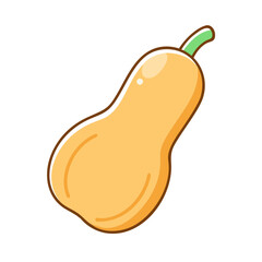 butternut squash vector icon, vegetables vector illustration - simple illustration of butternut squash perfect for logos, and vegetables-themed designs.
