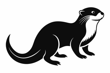 sea otter silhouette icon vector