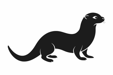 sea otter silhouette icon vector