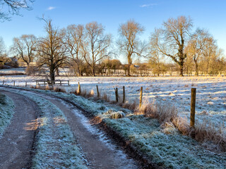Frosty morning in North Yorkshire - England