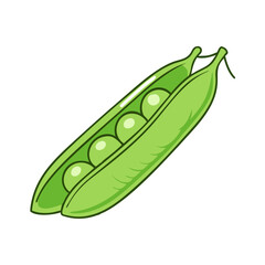 green peas in pod vector icon, vegetables vector illustration - simple illustration of green peas in pod perfect for logos, and vegetables-themed designs.