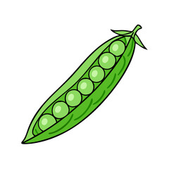 green peas in pod vector icon, vegetables vector illustration - simple illustration of green peas in pod perfect for logos, and vegetables-themed designs.