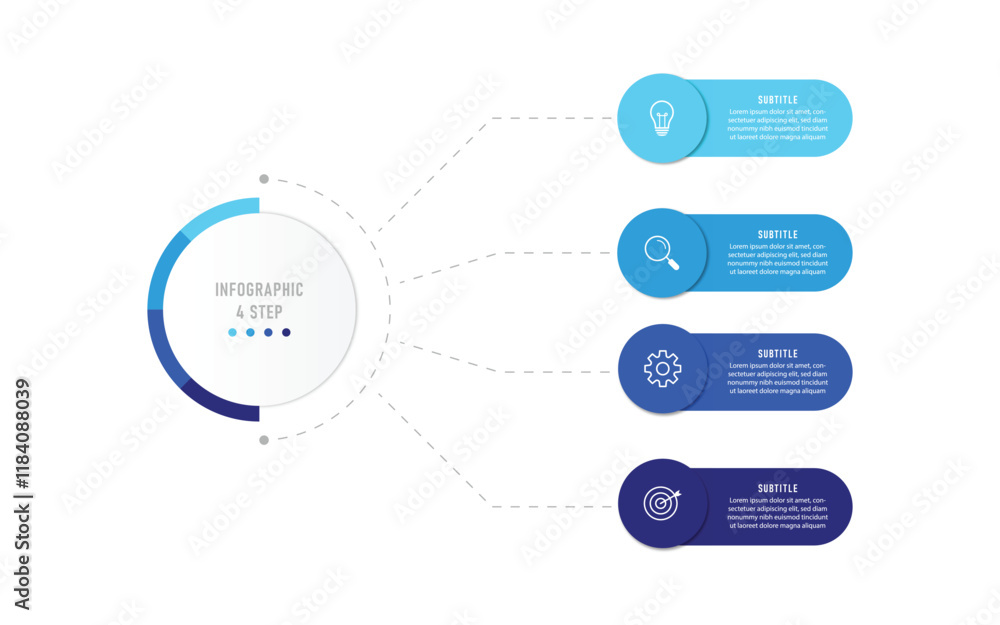 Poster vector infographic label design with circle infographic template design and 4-5-6 options or steps. 