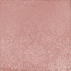 Soft pink vintage damask wallpaper texture with distressed aged effect. Great for feminine backgrounds, invitations, scrapbooks, stationery, and shabby chic design.