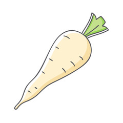 parsnip vector icon, vegetables vector illustration - simple illustration of parsnip perfect for logos, and vegetables-themed designs.