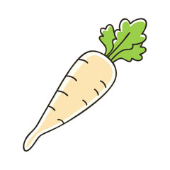 parsnip vector icon, vegetables vector illustration - simple illustration of parsnip perfect for logos, and vegetables-themed designs.