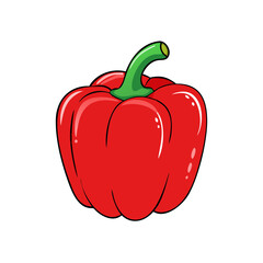red bell pepper vector icon, vegetables vector illustration - simple illustration of red bell pepper perfect for logos, and vegetables-themed designs.