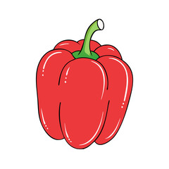 red bell pepper vector icon, vegetables vector illustration - simple illustration of red bell pepper perfect for logos, and vegetables-themed designs.