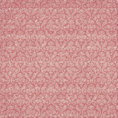 Rose pink vintage glitter damask seamless pattern with ornate motifs. Ideal for romantic wallpapers, feminine packaging, textile prints, and decorative designs.