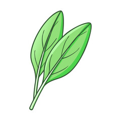 sage leaf vector icon, vegetables vector illustration - simple illustration of sage leaf perfect for logos, and vegetables-themed designs.