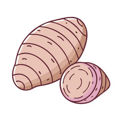 taro root vector icon, vegetables vector illustration - simple illustration of taro root perfect for logos, and vegetables-themed designs.