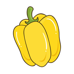 yellow bell pepper vector icon, vegetables vector illustration - simple illustration of yellow bell pepper perfect for logos, and vegetables-themed designs.