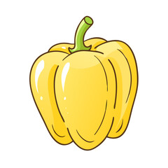 yellow bell pepper vector icon, vegetables vector illustration - simple illustration of yellow bell pepper perfect for logos, and vegetables-themed designs.